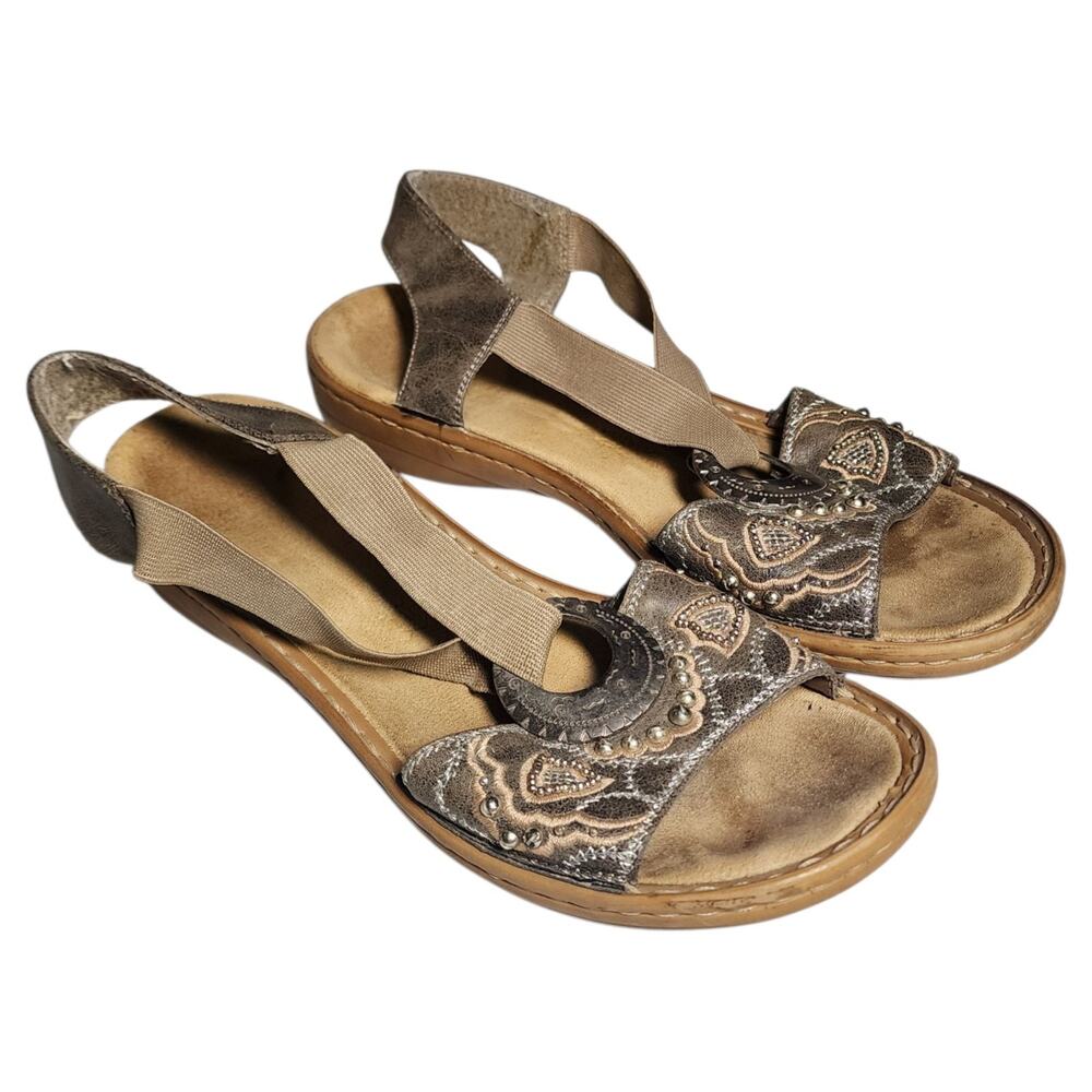 Rieker Regina Sandals Womens Size US 8.5 EU 39 Slingback Jeweled Boho Bohemian